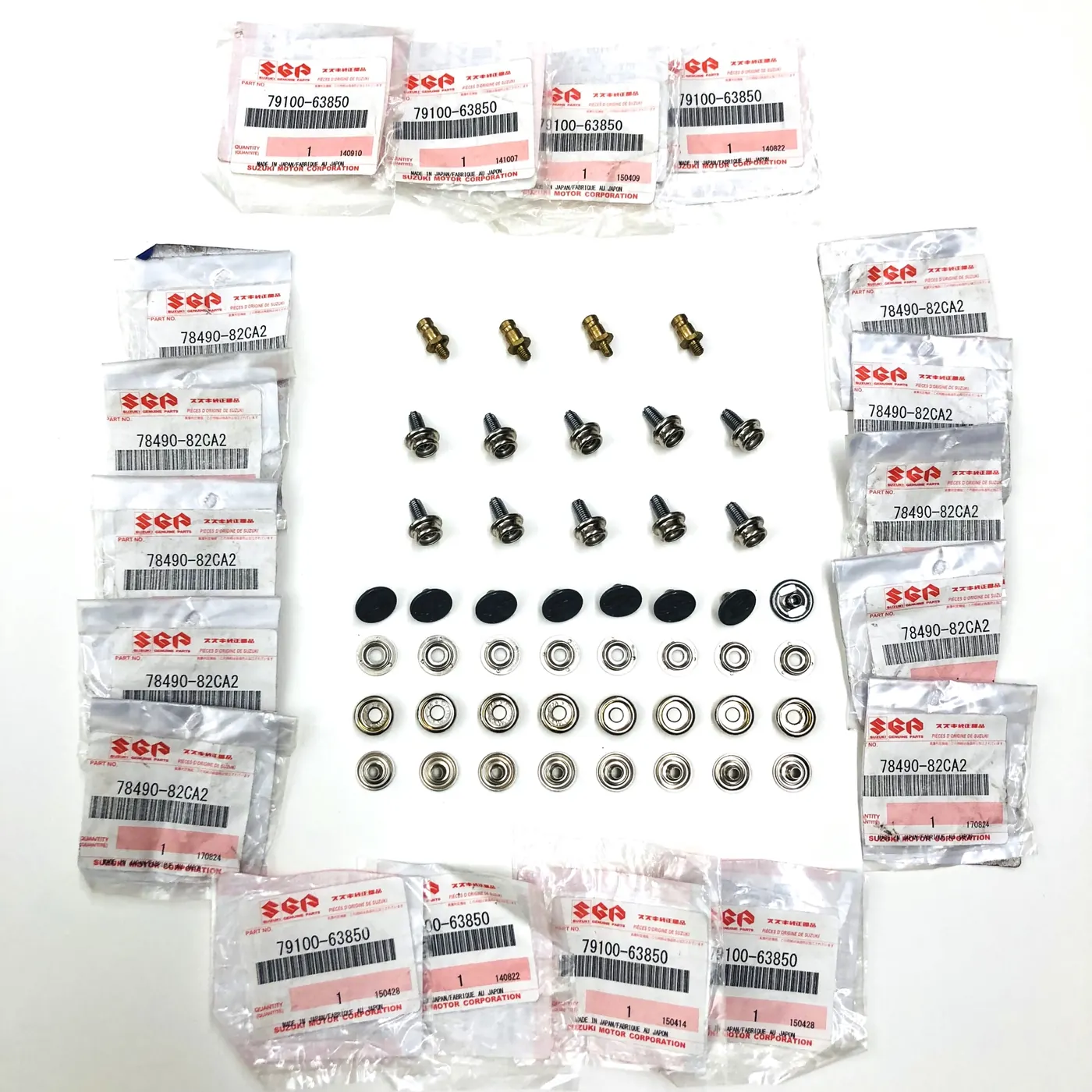 46 PC SOFT-TOP SNAP / STUD / POST KIT (OEM/SGP) – SAMURAI ’80-’95