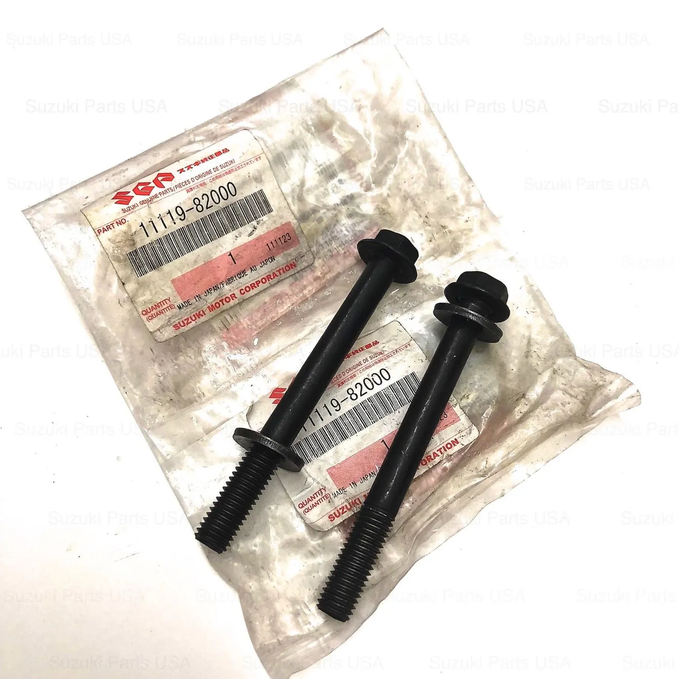 QTY 2 – CYLINDER HEAD BOLTS (OEM/SGP) – SAMURAI ’85-’95 / SIDEKICK ’89-’98