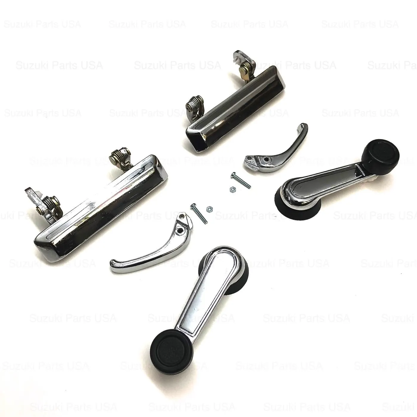 ALL-METAL EXTERIOR / INTERIOR HANDLE SET (CHROME) – SAMURAI ’80-’95