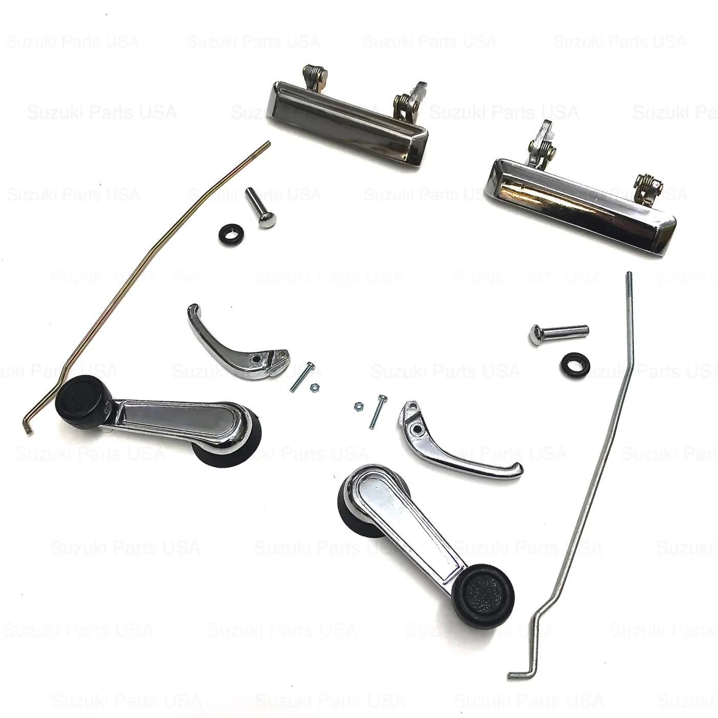 ALL-METAL EXTERIOR / INTERIOR HANDLE SET (CHROME) – SAMURAI ’80-’95