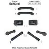 WINDOW CRANKS, DOOR / GRAB HANDLES, PULLS (BLACK) SAMURAI ’85-’93