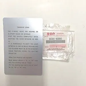 INSERT / INSTRUCTION CARD – TRANSFER CASE (OEM/SGP) – SAMURAI ’85-’95